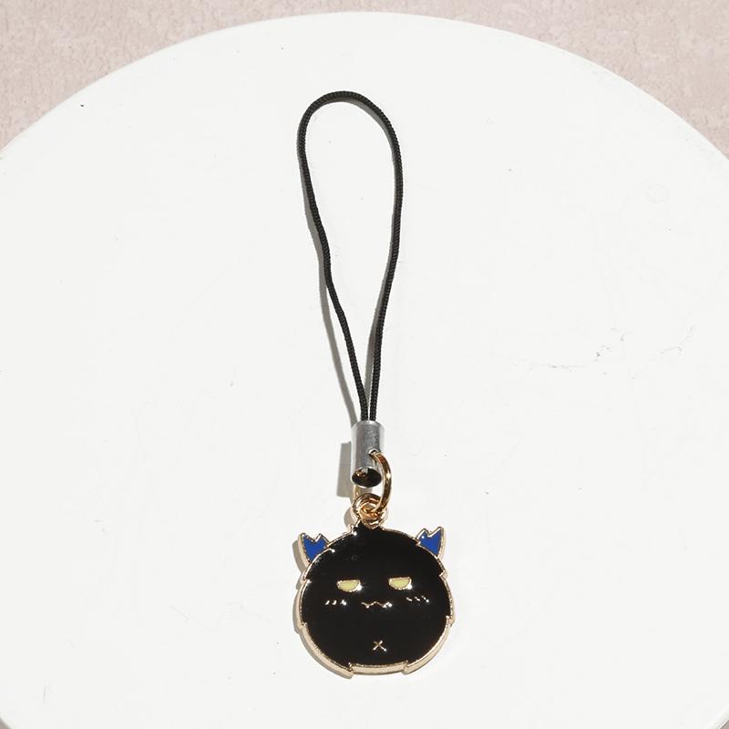 Cartoon Metal Anime Ghost Demon Phone Rope Keychain Lovers Mobile Phone Charms Cute Keychains Strap Lanyard Bag Pendant