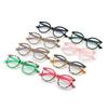 SHAUNA Rétro Rond Femmes Printemps Charnière Lunettes Cadre Mode Clair Anti Lumière Bleue Lunettes Hommes Oeil De Chat Optique Léopard Cadre