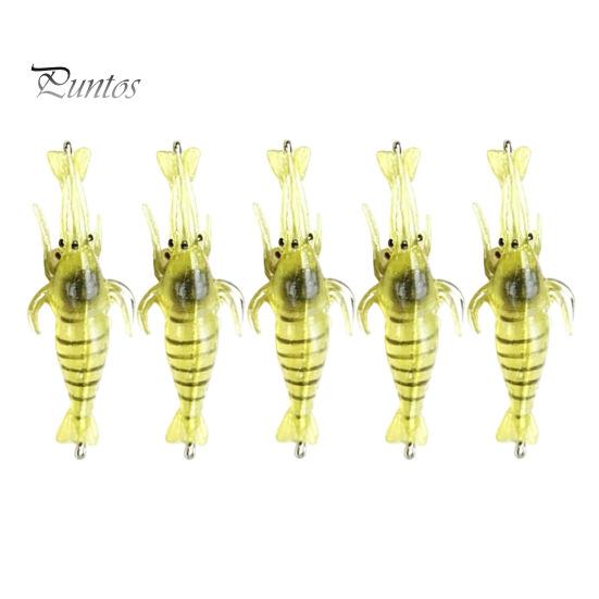 Luminous Shrimp Lures 5/10/20/40Pcs 4CM/1.3G Bionic Soft Lure, Glow-in-the-dark Fishing Accessories Bait with Hook, Freshwater Saltwater Swimbait