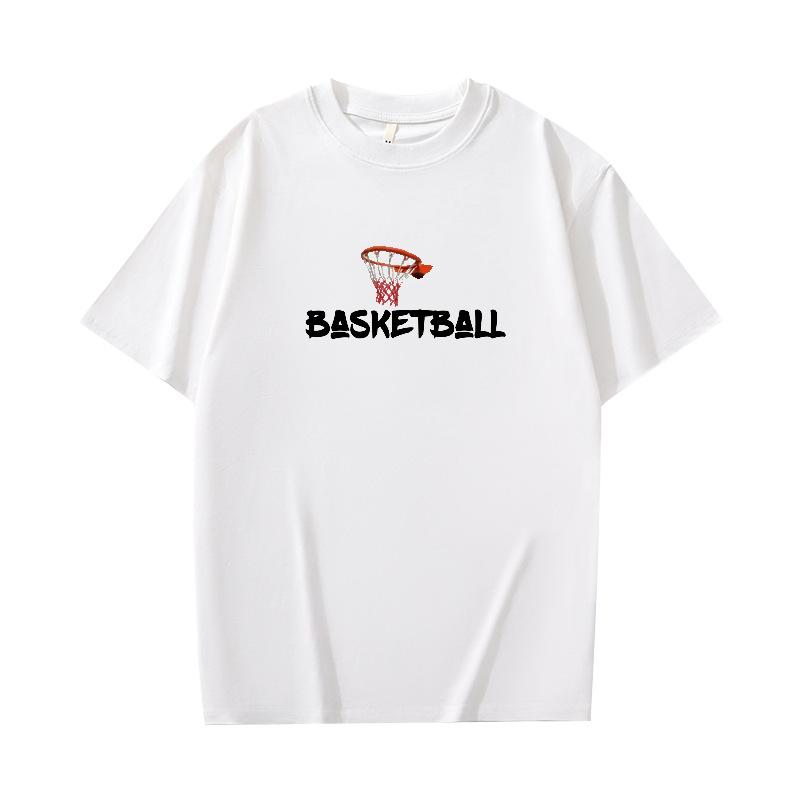 Katoenen T-shirt met korte mouwen Heren Zomer Trendy Bedrukt Shirt met ronde hals Losse Trendy Ademende T-shirts