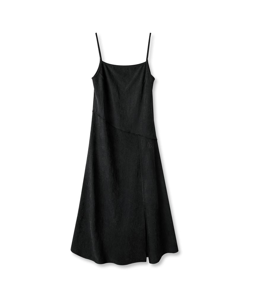 Urban Dress Diagonal Line Sleeveless Dress Charcoal