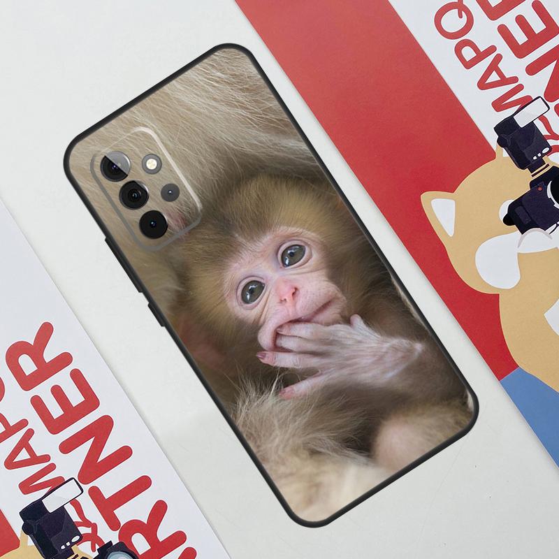 Cute Baby Monkey Animal Case For Samsung Galaxy A53 A16 A26 A36 A56 A55 A35 A15 A52 A32 A12 A33 A13 A14 A34 A54 A17