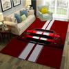 Red Racing Car Pattern Floor Mat, Soft Touch & Non-Slip, Washable Rug for Living Room, Bedroom, Office, Cool Sporty Room Decor