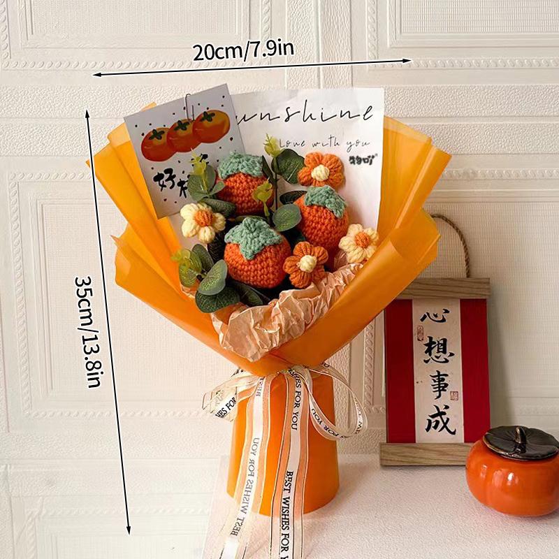 Crocheted Flower Bouquet Knitted Flowers Artificial Flowers Graduation Bouquet Party Supplies Mother'S Day Gift Wedding Gifts
