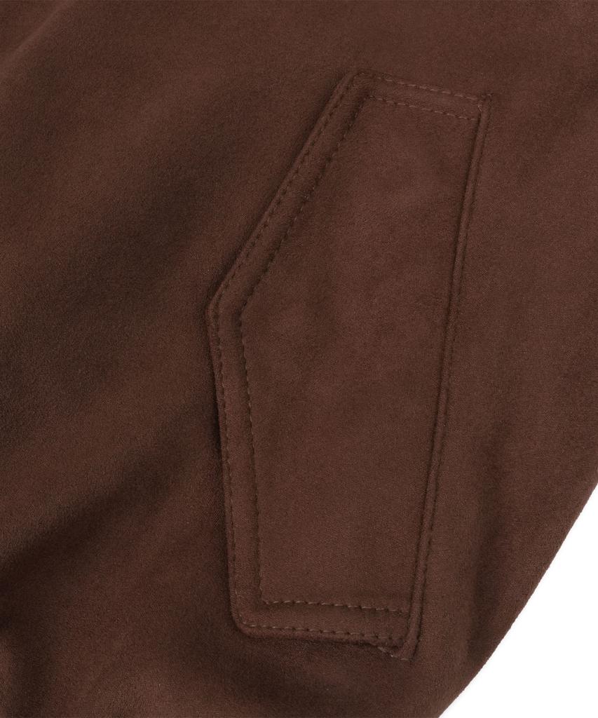 Doffsept Vegan Leather Suede Crop Bomber In Mocha