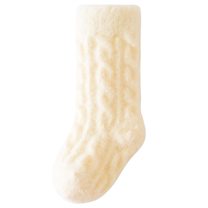 Winter Thickened Newborn Baby Warm Socks Baby Foot Warmer Infant Kids Solid Color Floor Socks Children's Sleeping Sock