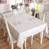 Polyester Cotton Tablecloth Thickened Modern Simple White Solid Color Lace Coffee Table Tablecloth Dining Table Cloth