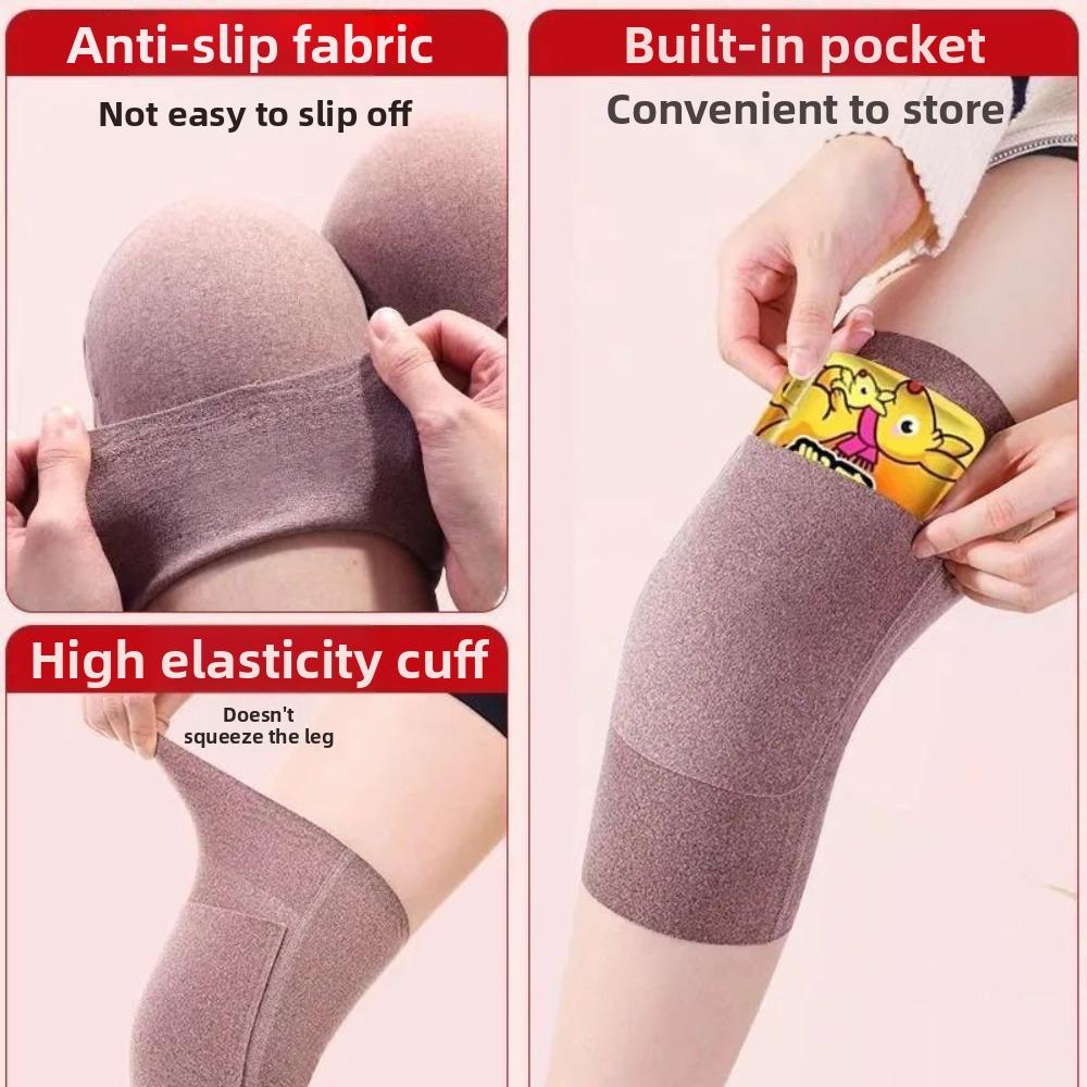 Insert Pocket Knee Sleeves Non-Slip Fabric Knee Warmer Sleeves Leg Warmer Sleeves Winter Warmth