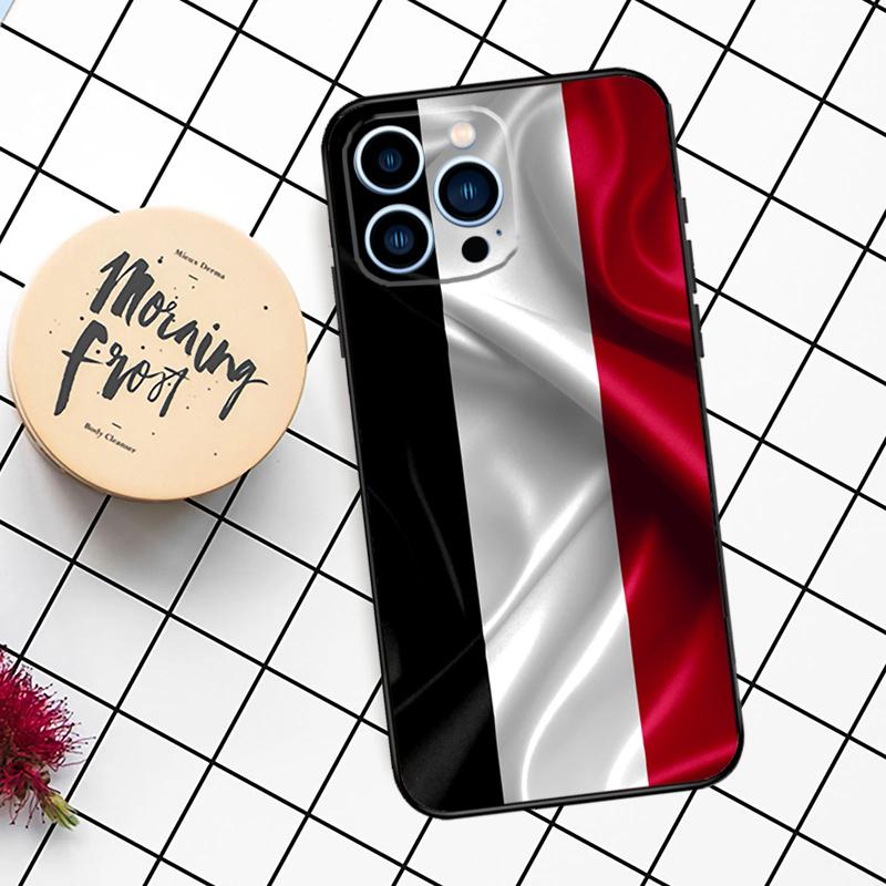 Yemen Flag Coat of Arms Case For iPhone 16 15 14 11 12 13 Pro Max Mini X XR XS Max 7 8 16 15 Plus Cover Funda