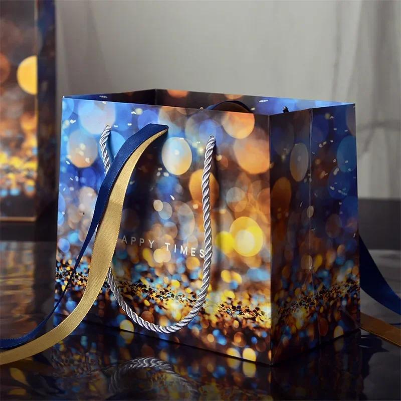 1-20PCS Reusable Gift Paper Bags for Christmas Birthday and Party Candy Packaging Tote Bags for Holiday and Daily Gift Storage