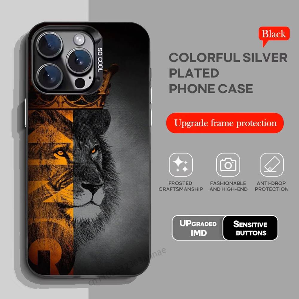 Lion Pattern Phone Case for iPhone 15 16 Pro Max Air SE 11 13 Pro 14 Plus 12 11Pro 15Pro Max 16e Cover