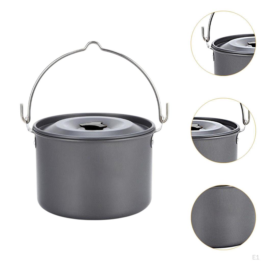 4L Aluminum Cooking Pot for Outdoor Activities with Lid Fishing and Camping