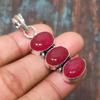 Lovely Kashmir Red Ruby Gemstone Solid 925 Sterling Silver Handmade Jewelry Pendant