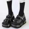 Gotické Nýtované Muffin 10 CM Platformové Mary Jane Boty Punk Spice Girl PU Kůže Tmavé Boty Dámské Y2K Subkultura Lolita Boty 35-42