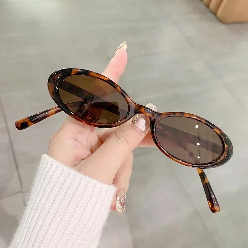 New Small Frame Oval Women Sunglasses UV400 Retro Color Glasses Outdoor Sports Cycling Sunscreen