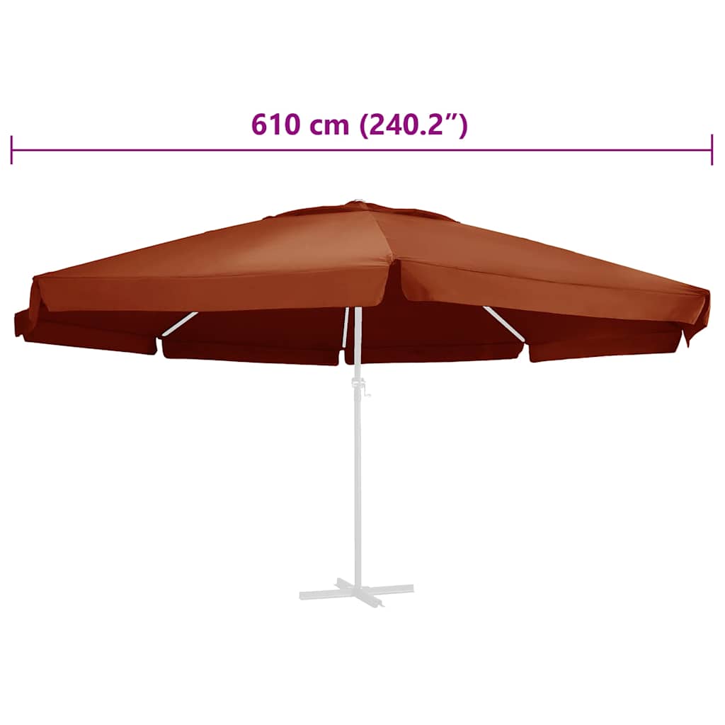Replacement Cover for Sun Umbrella Terracotta Red 610 Cm