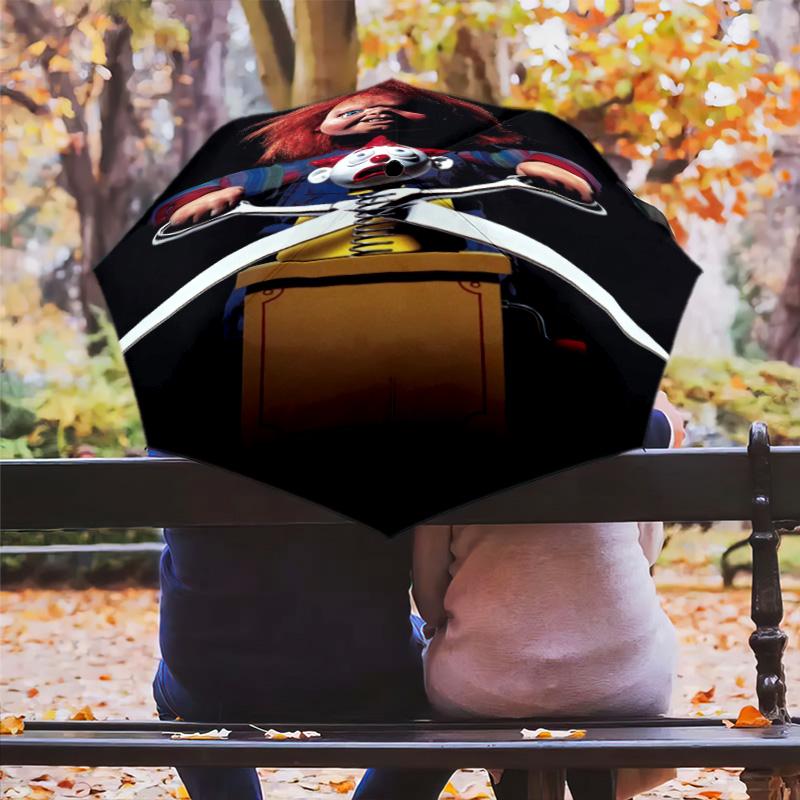 Horror Icons Unite Folding Umbrella Travel 8 Paraphenoid Bones Sun Umbrella Umbrella Printing