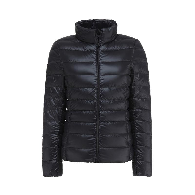 Autumn and Winter New Lightweight Down Coat Women's Standing Neck Slim Fit Short Large Duck Down Coat
