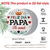 2D Flach, 1 Stück Rundes Aluminium-Hängeschild - "Feliz Dia Papa Te Amo" Spanischer Vatertag Metall-Wandkunst, Vintage-Krone & Herz-Design, Perfekt für