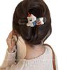 Cute Cartoon Dog Plaid Hair Clip - Versatile Fabric Duckbill Hairpin for Buns & More