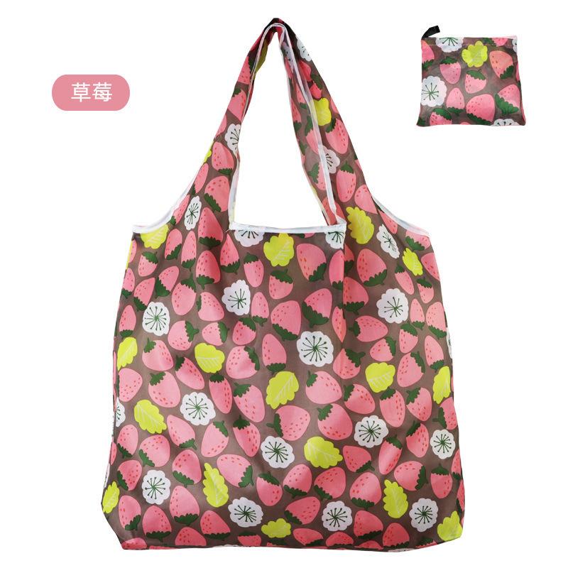 Women's Foldable Shopping Bag, Lightweight Nylon Waterproof Reusable Tote Bag, Portable Shoulder Handbag for Grocery Shopping