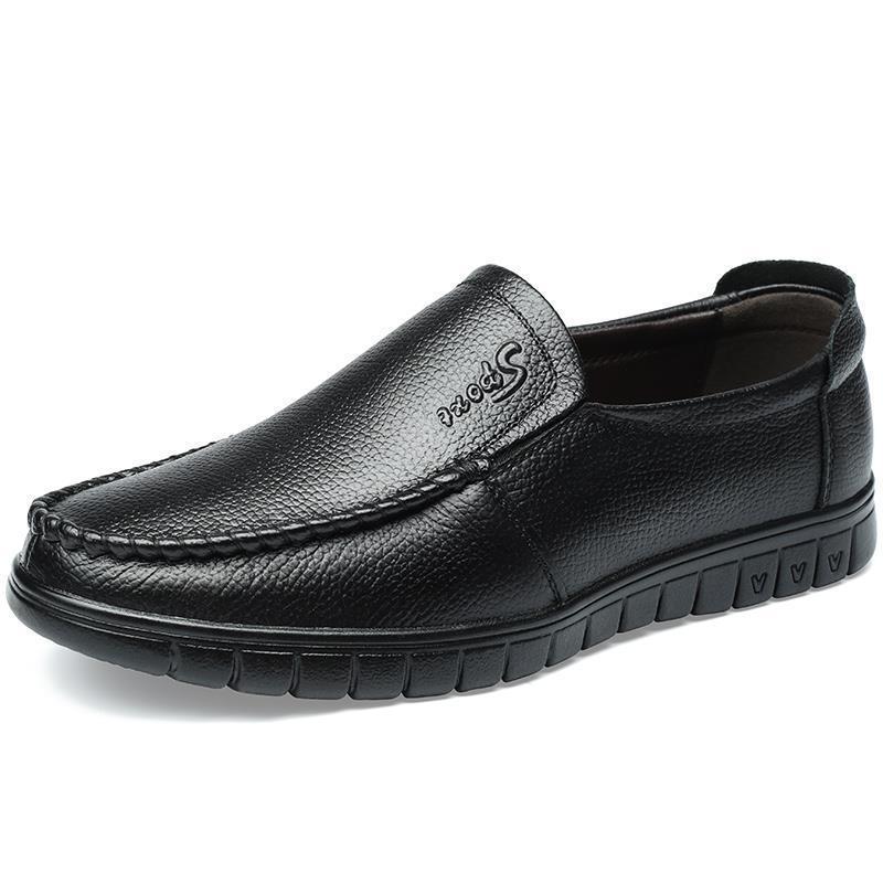 The first layer of cowhide men's versatile breathable casual leather shoes business trend leather shoes one pedal new