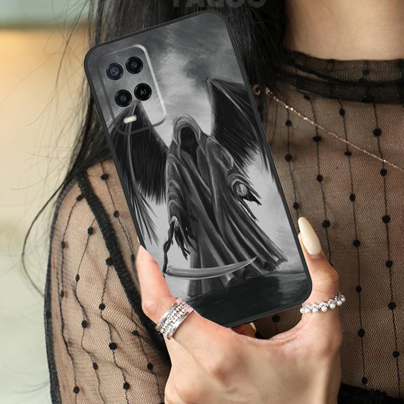 Death Grim Reaper Skull Case For Oppo A80 A60 A40 A17 A57 A77 A74 A54 A94 A78 A98 A18 A38 A58 A96 A76 A16 A15 A5 Pro