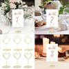 Metal Place Card Holders Round Heart Shape Photo Clip Wedding Table Place Card Stands Birthday Party Decoration Supplies