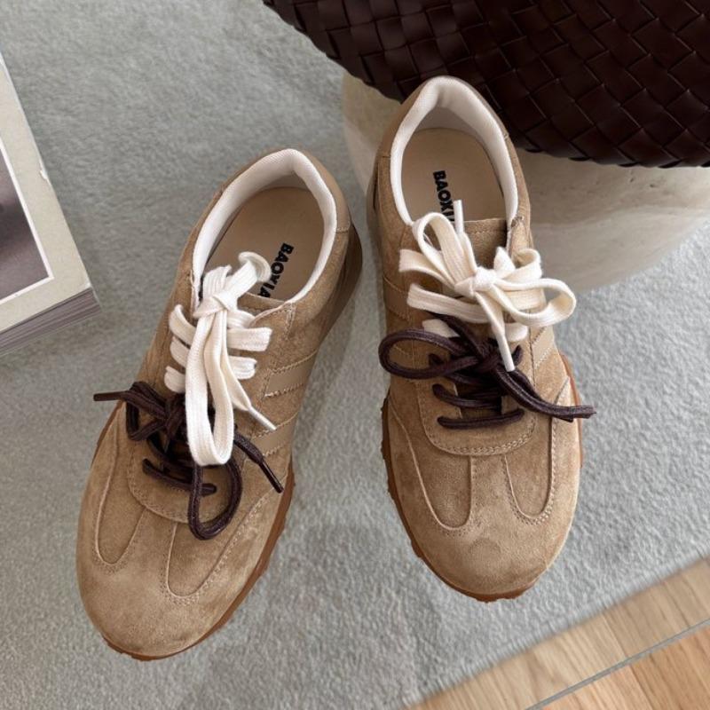 Moda 2024 Jesień Nowe Damskie Buty Sportowe Retro Wygodne Antypoślizgowe Buty Treningowe Damskie Dopasowane Kolorystycznie Płaskie Casualowe Damskie Buty