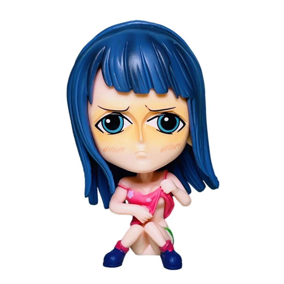 Anime Q-version One Piece Big Head Road Feisuolongjiaobaas Empress Handmade Sitting Doll PVC Model Anime Cute Ornament Gift