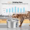 3L Large Capacity Stainless Steel Cat Dog Pet Drink Fountain With Water Level Window Silent Water Pump Dispenser USB Water Bowl