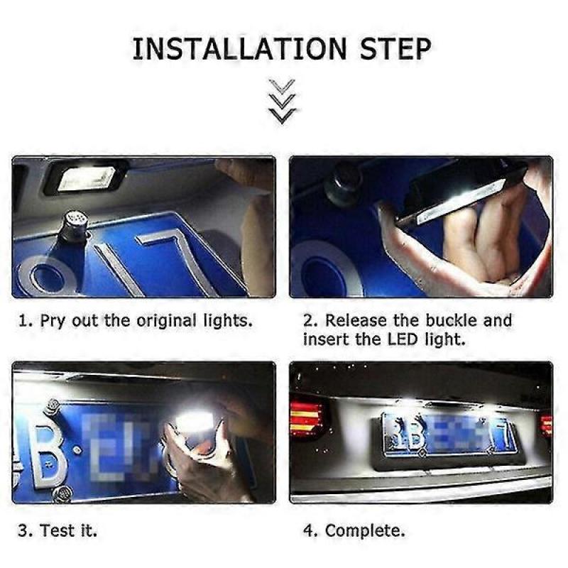 1 Pair Led Number Plate Light For Volvo C70 S40 S60 S80 V50 V60 V70 Xc60 Xc70 Xc90