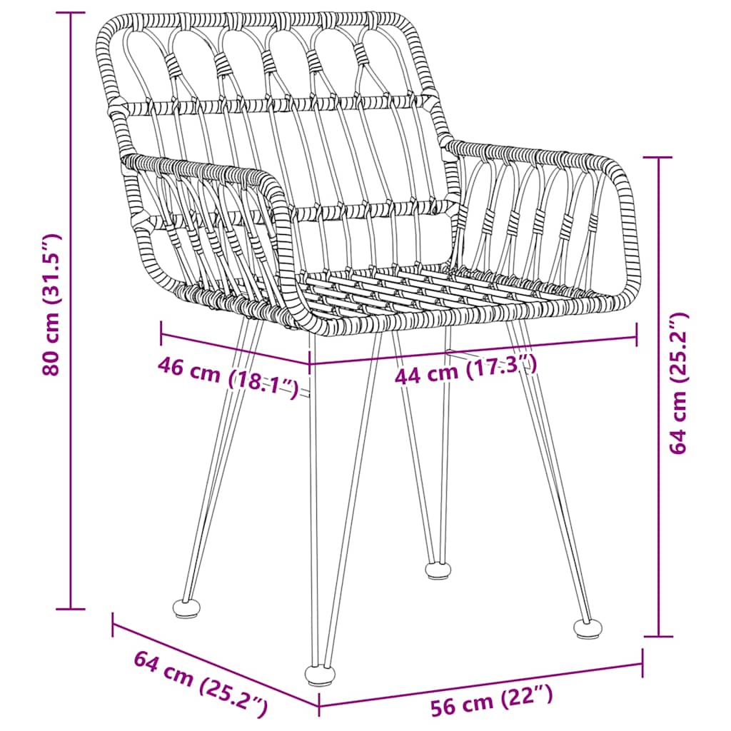 Outdoor Dining Set 7 Pcs Black Powder Coated Steel