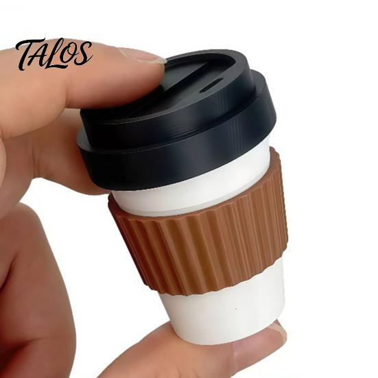 Coffee Cup Clicker 3D Printed Clicker, Press Fidget for Portable Toy Stress Relief, Backpack Hanging Finger with Ball Chain Relief