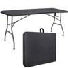 Folding Table -® - Black - 180x75x75 Cm - HDPE Plastic - Carrying Handle