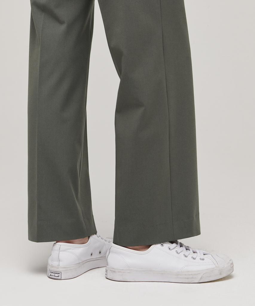 MUSINSA STANDARD WOMAN Women'S Lightweight Straight Hidden Banding Slacks [Light Khaki]
