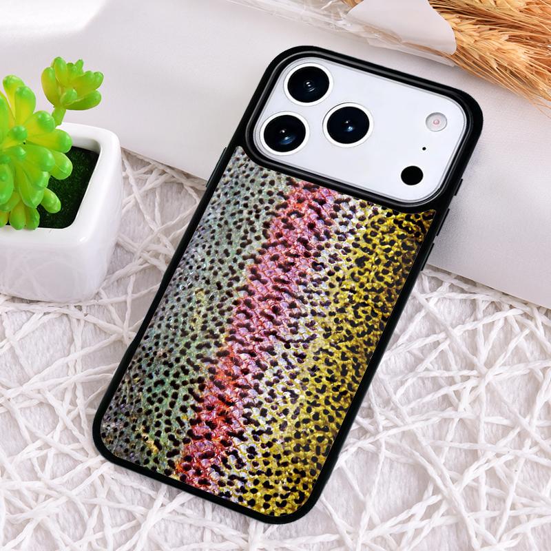 Rainbow Trout Fishing Skin soft Shockproof Phone Case for iPhone 17 Air 16e 15 11 12 14 13 Pro Max Cover Coque