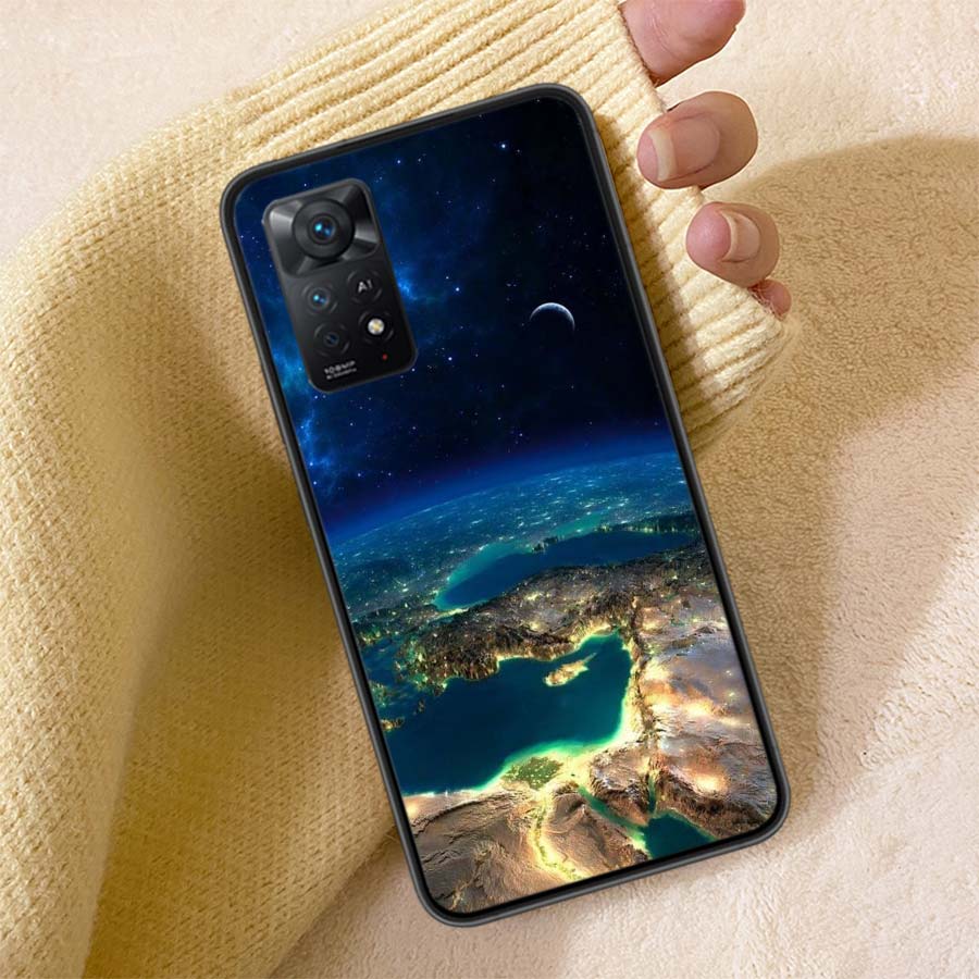 Coque de téléphone Terre, Étoiles, Espace Pour Redmi Note 13 14 15 Pro Plus 12 13C 12C 15C 9 10 10C 9T 9C 9A TPU Housse Souple Coques Transparentes pour Téléphone