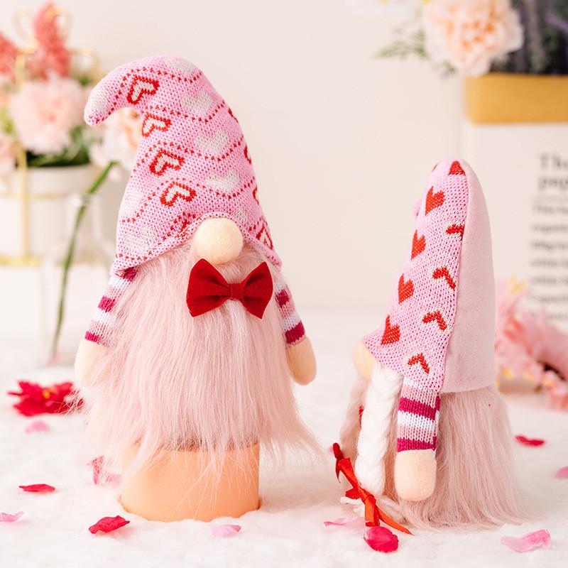 Adoráveis Estatuetas Rosa de Dia dos Namorados Decoração de Casal Fofo Presentes Para Celebração do Amor