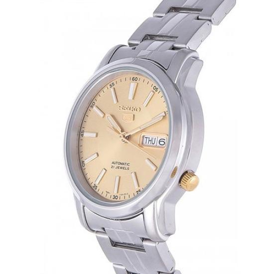 Seiko Seiko Herren-Armbanduhr, automatisches Champagner-Zifferblatt, Edelstahl, SNKL81K1