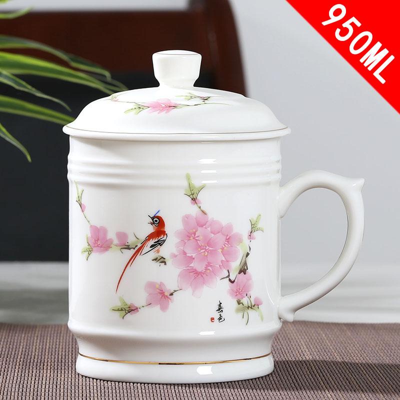 Jingdezhen Ceramic With Cover Teacups Hand Painted Flower Pattern Master Teacup Boutiques Tea Ceremony Accessories Supplies