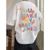You Make My Heart Smile Fruit Letter Graphic T-Shirt Men Loose Casual Short Sleeve Summer Tshirt Harajuku Breathable Cotton Tees
