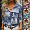 Mode Femme Décontracté Manches Longues Col POLO Blouses & Chemises