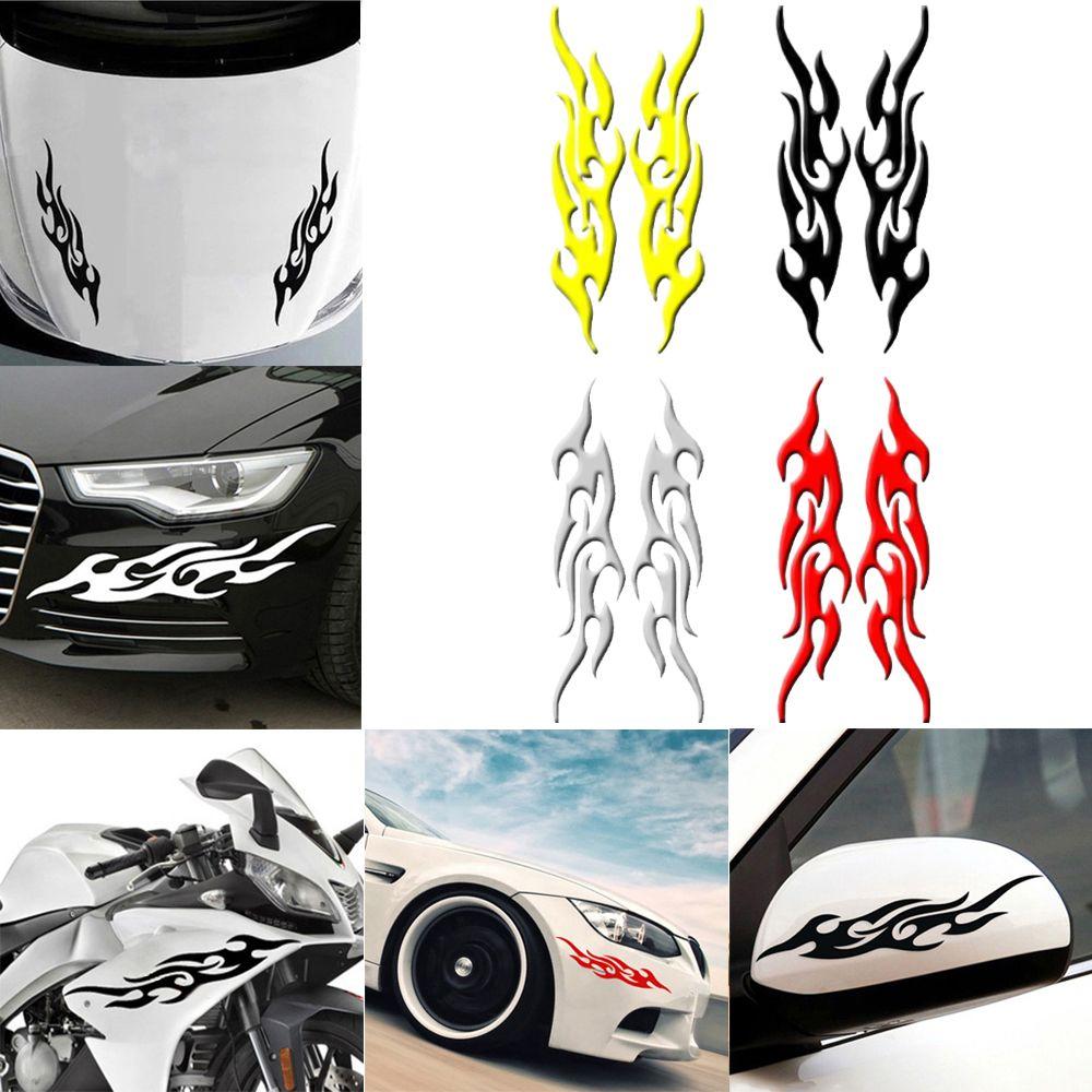 2pcs New Vinyl Cool Car Sticker Vehicle Decal Flame Fire Car Decoration