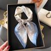 Elegant Spring Floral Silk-Blend Square Scarf - Headscarf & Neck Protection Neckerchief for Women