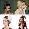 Zircon Tassel Masquerade Hair Band Exquisite Bridal Headdress Feather Headband Stage Performance
