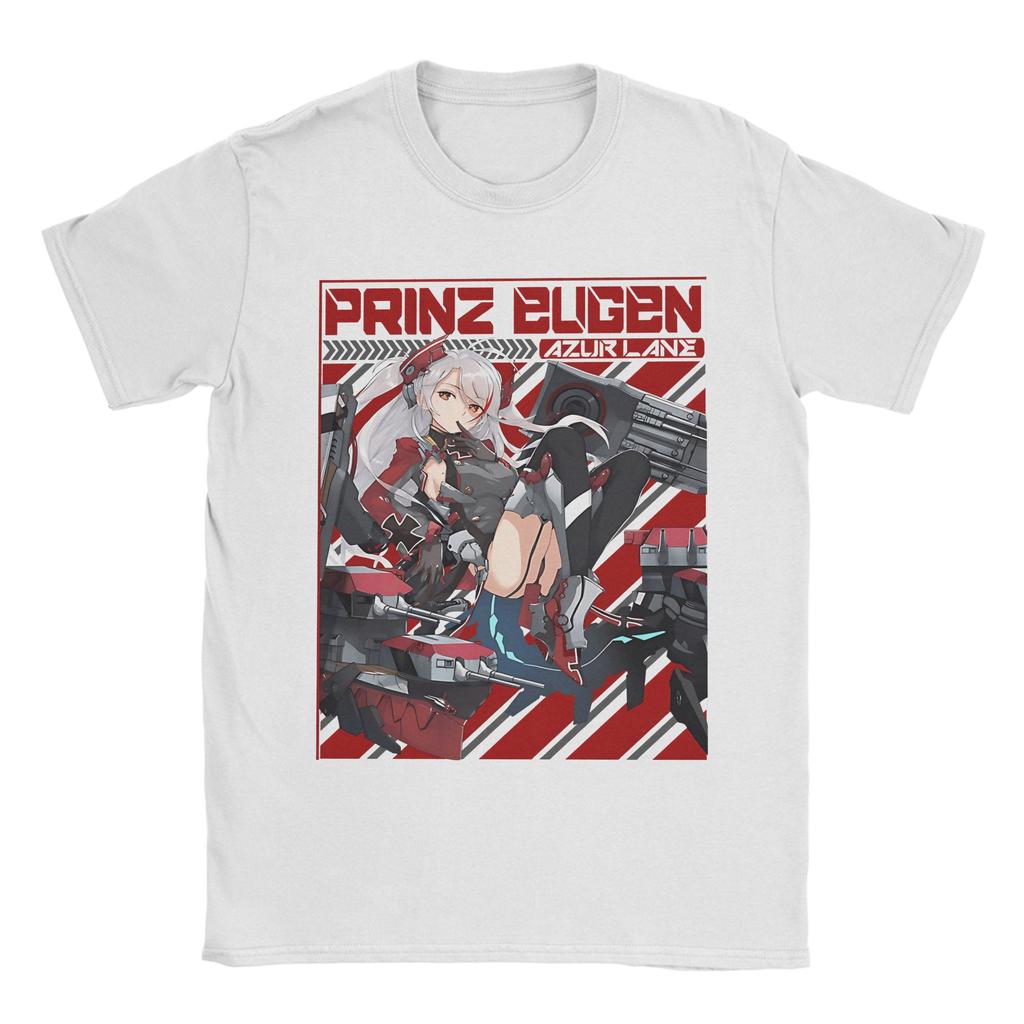 Azur Lane Game 100 Cotton T Shirt For Adult Beach PRINZ EUGEN Vintage T Shirts O-Neck Trendy Cool Tees Big Size Print Clothes