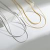 Thin Double Layer Flat Snake Bone Chain Women's INS Cool Style Personalized Folding Short Blade Necklace