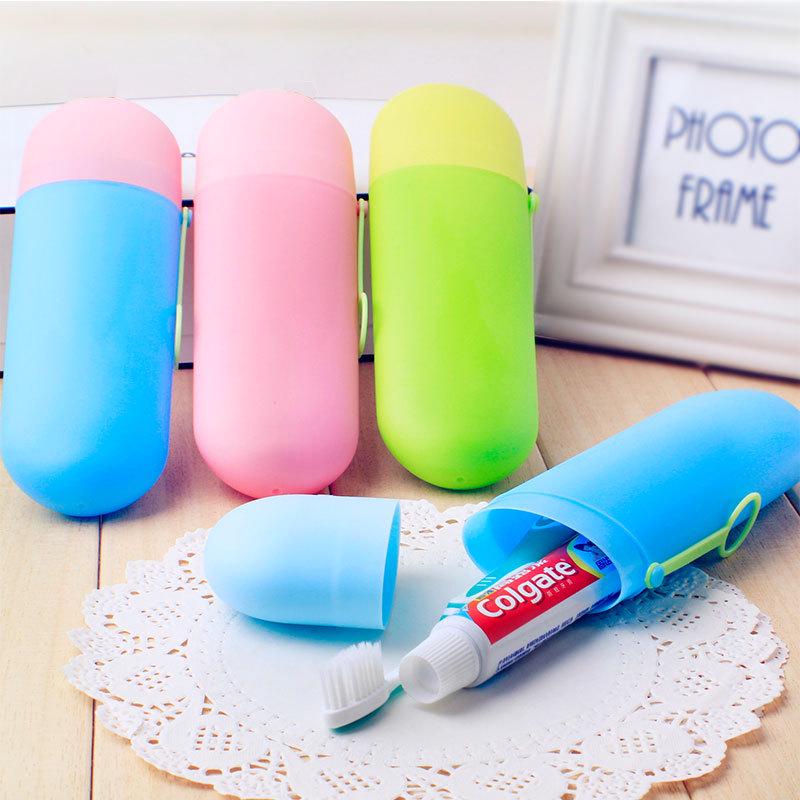 ETRAVEL: Compact Travel Toothbrush Head Box & Multifunctional Toothpaste Storage Cup
