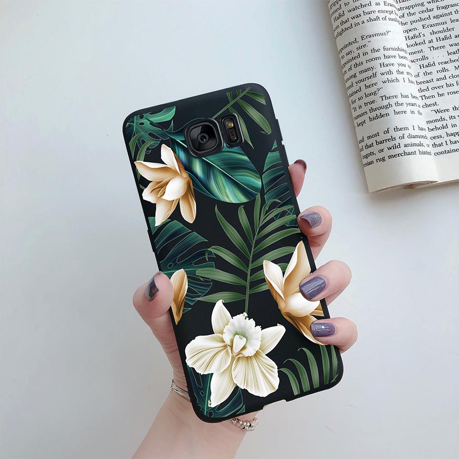 For Samsung Galaxy S6 S7 Edge Case Cute Love Heart Flower Silicone TPU Soft Cases Cover For Samsung S6 S7 S 6 7 Edge Phone Case